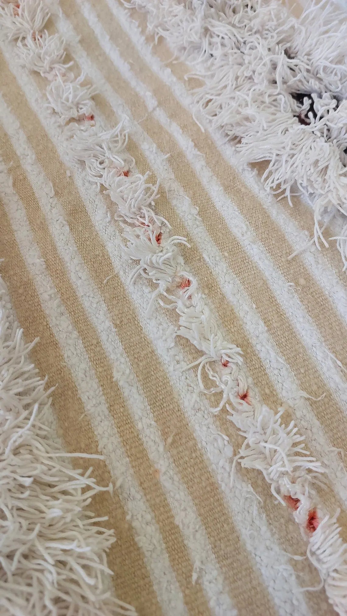 Authentic Moroccan Berber Handira Wedding Blanket - Mona White Throw for Bedroom Decor 3.6x6.10 ft MoroccanBazzArts