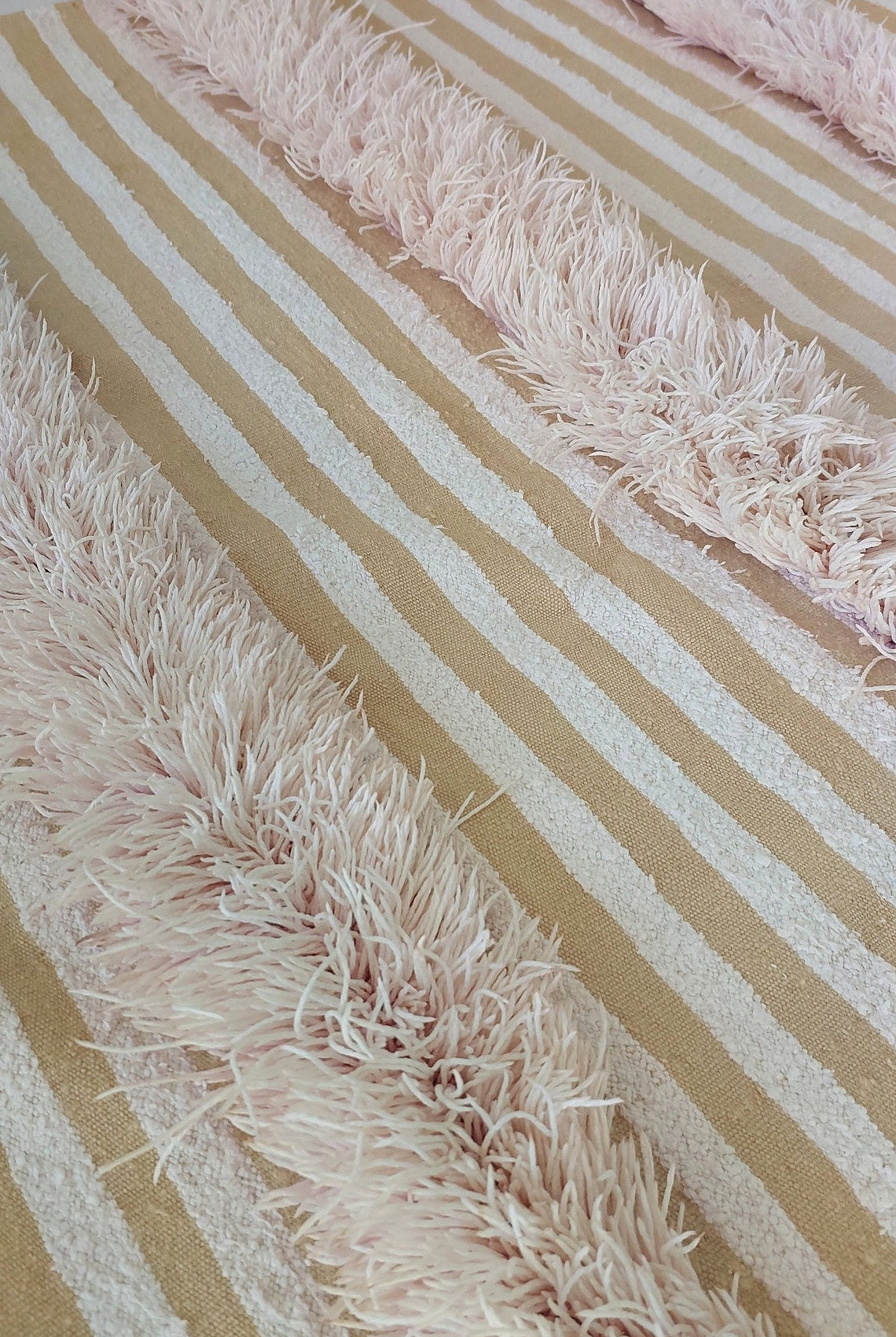 Vintage Moroccan Berber Wedding Handira: Authentic Handwoven Blanket Without Sequins (3.9x5.6 ft) MoroccanBazzArts