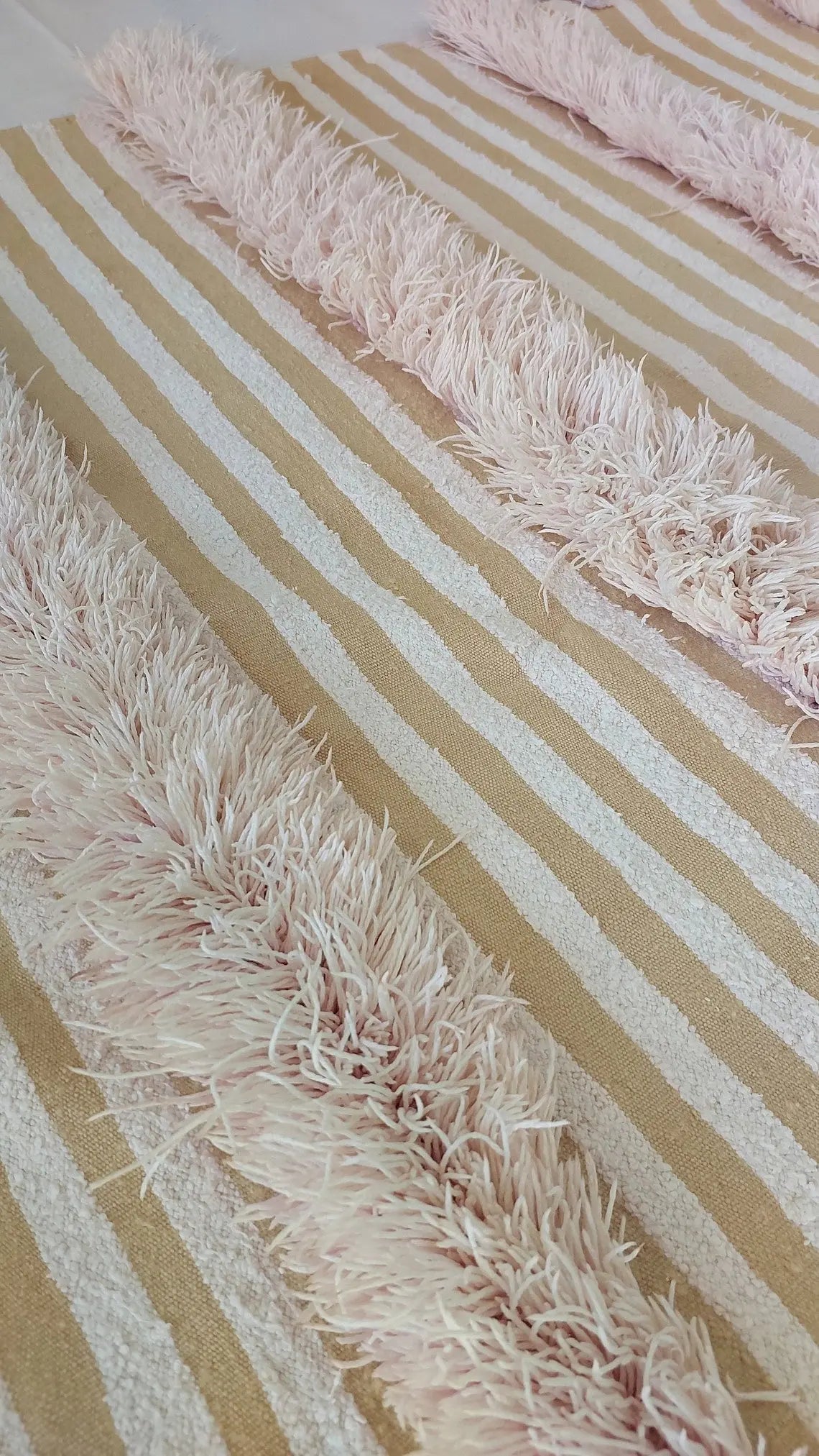 Vintage Moroccan Berber Wedding Handira: Authentic Handwoven Blanket Without Sequins (3.9x5.6 ft) MoroccanBazzArts