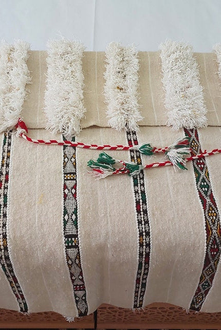 Authentic Moroccan Handira: Artisan-Crafted Wedding Blanket for Bohemian-Inspired Home Decor MoroccanBazzArts