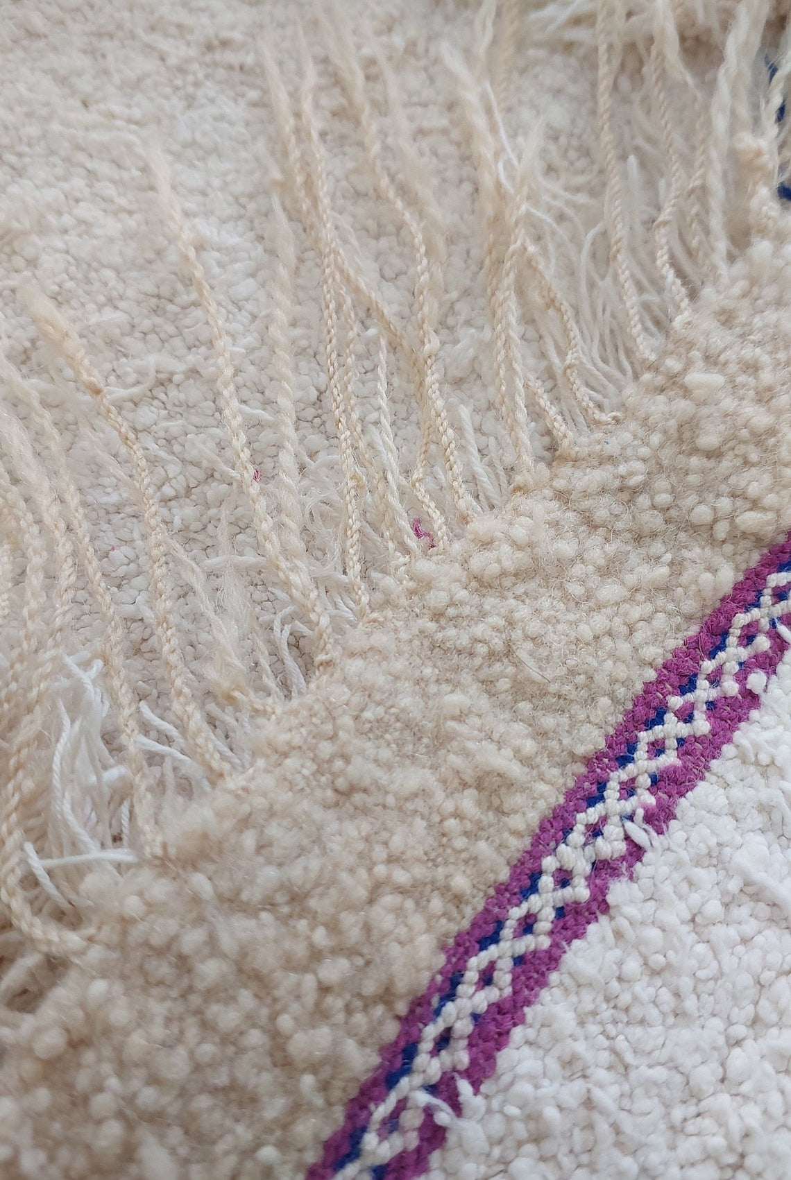 Authentic Vintage Moroccan Berber Handira: White Wedding Throw Blanket for Bohemian Tribal Decor MoroccanBazzArts