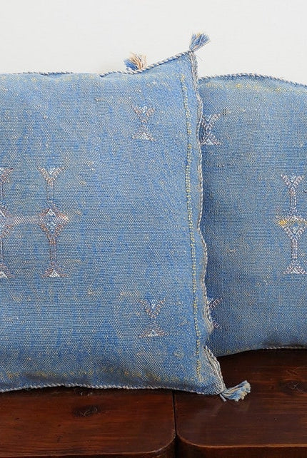 Set Of Two Handmade Cactus Silk Pillows Cases MoroccanBazzArts