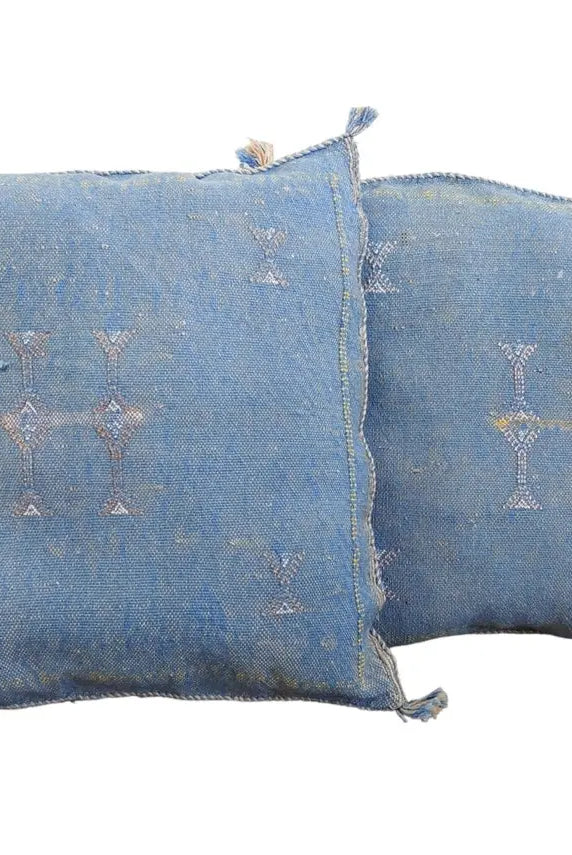 Set Of Two Handmade Cactus Silk Pillows Cases MoroccanBazzArts