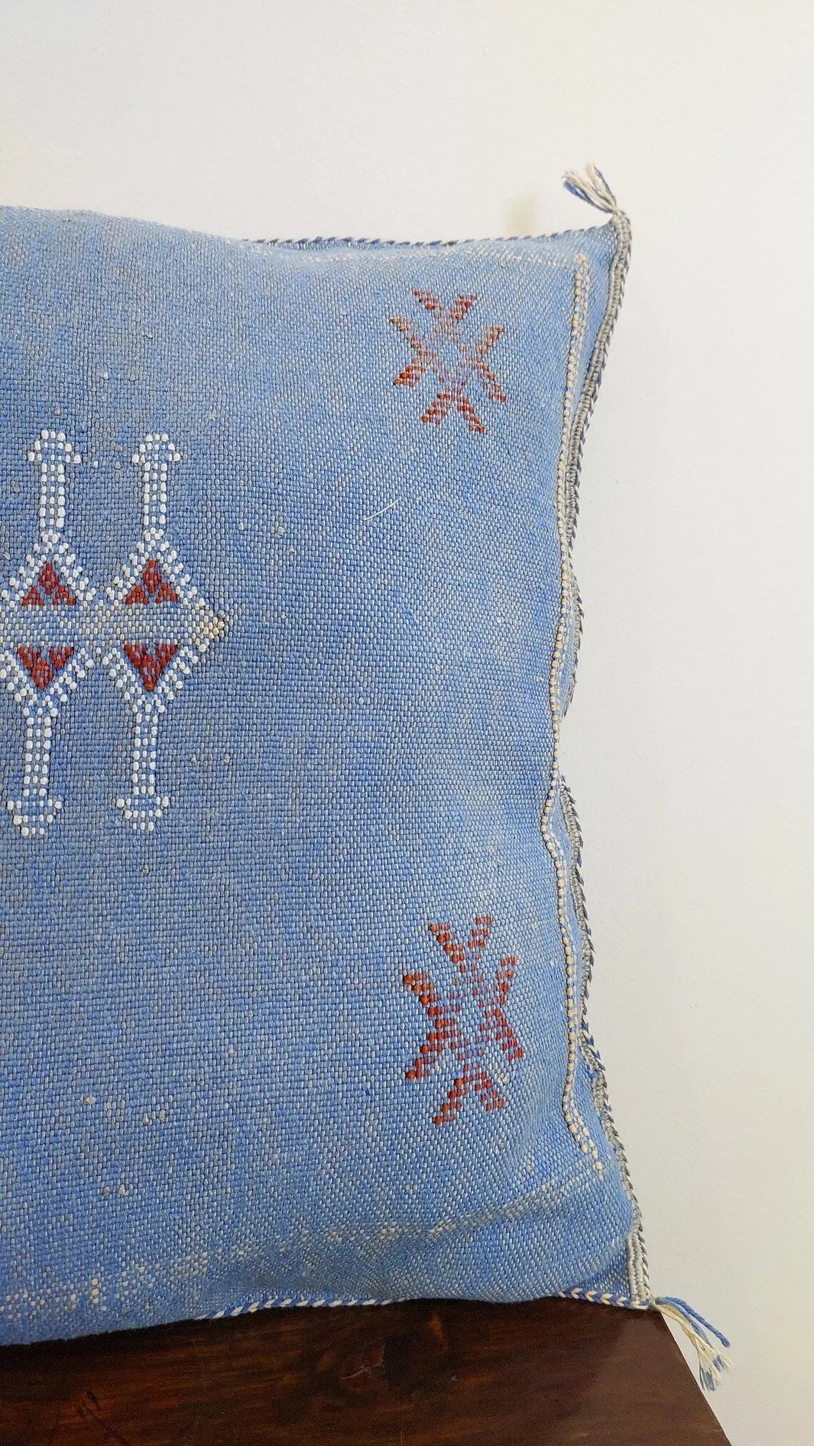 1 Set Of Two Handmade Cactus Silk Pillows Cases MoroccanBazzArts
