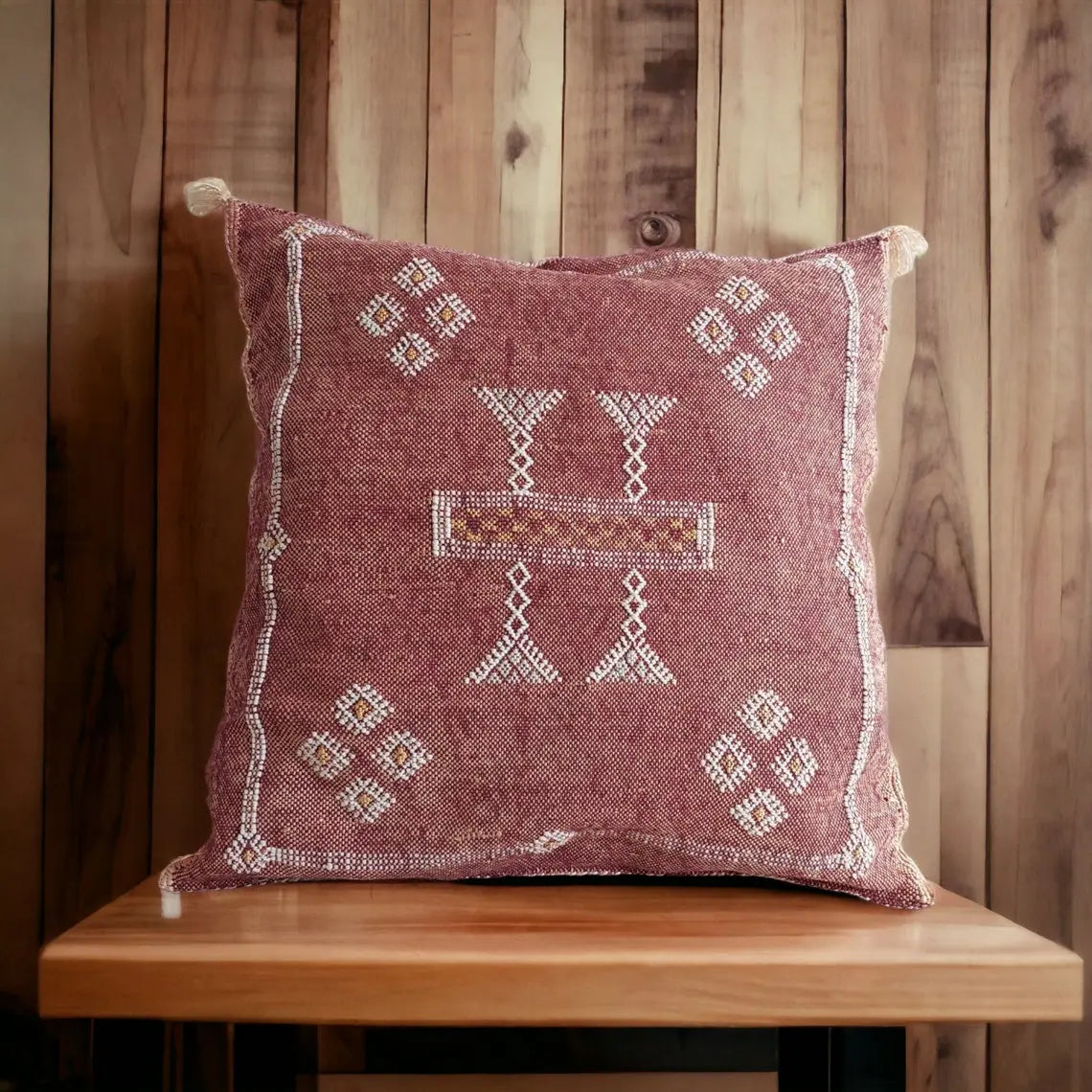 Berber Cactus Pillows. Handmade Silk Cushion For Living Room . Boho Decor Gift . Moroccan Style MoroccanBazzArts