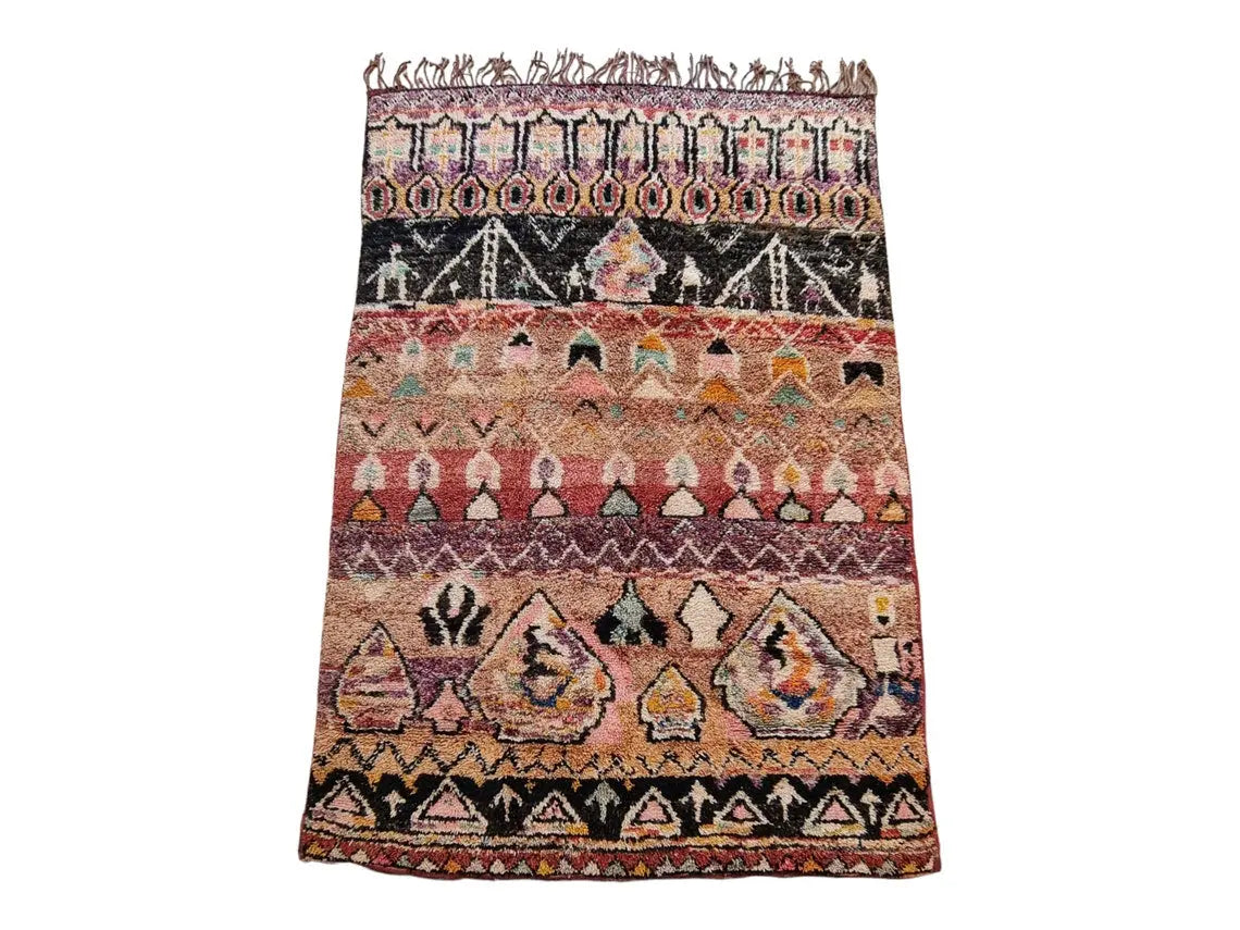 Colorful Geometric Berber Wool Carpet
