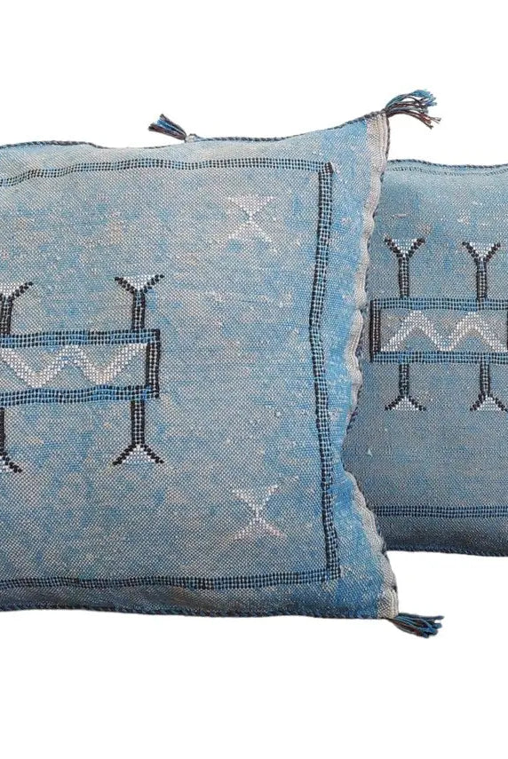 Set Of Two Handmade Cactus Silk Pillows Cases MoroccanBazzArts