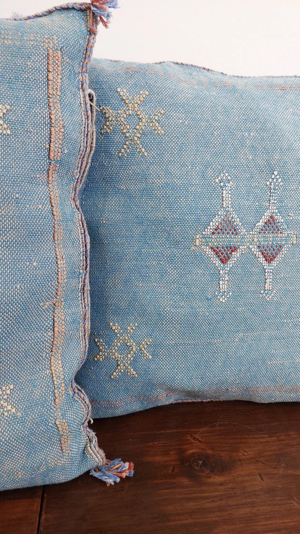 1 Set Of Two Handmade Cactus Silk Pillows Cases MoroccanBazzArts
