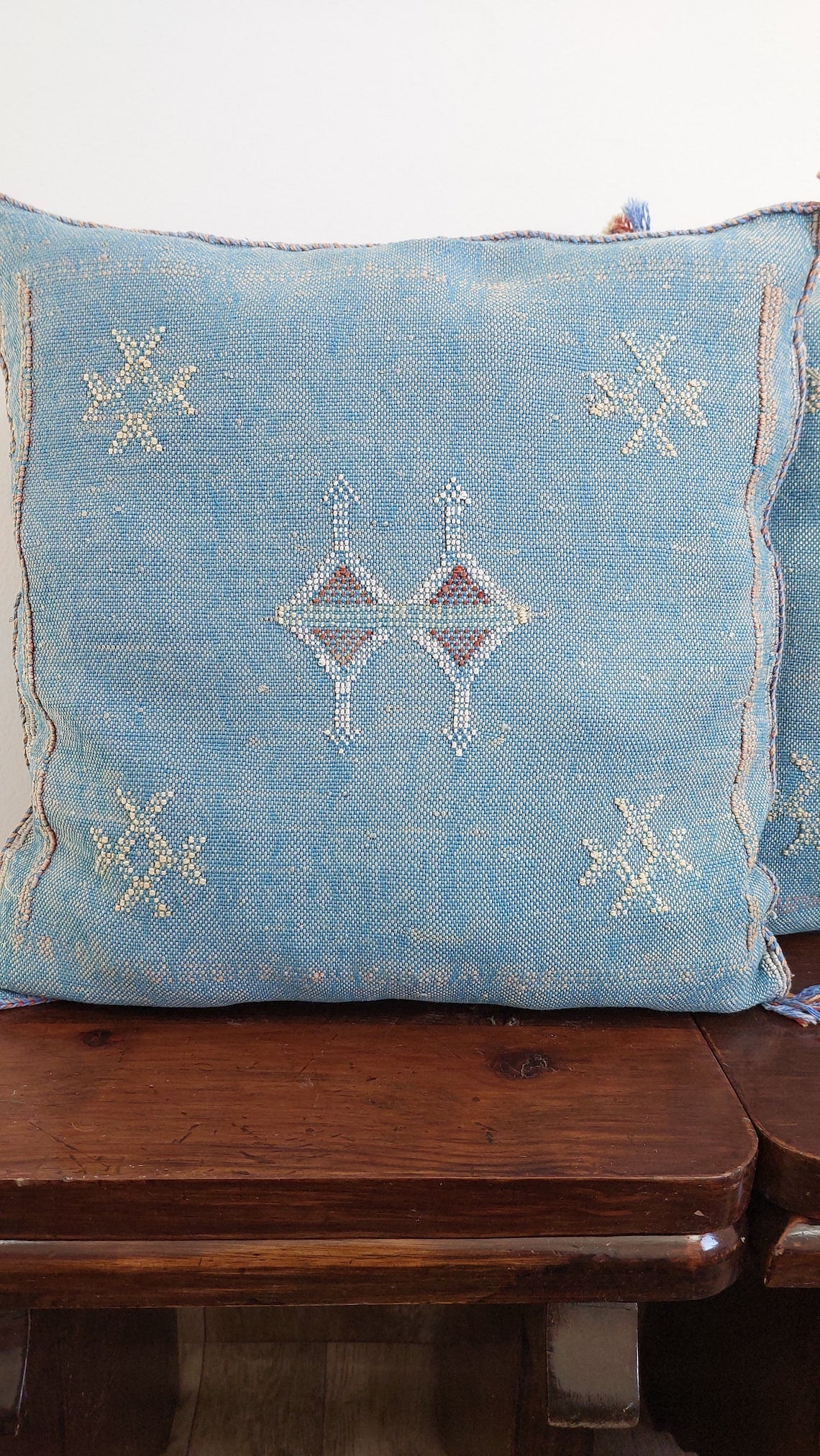 1 Set Of Two Handmade Cactus Silk Pillows Cases MoroccanBazzArts