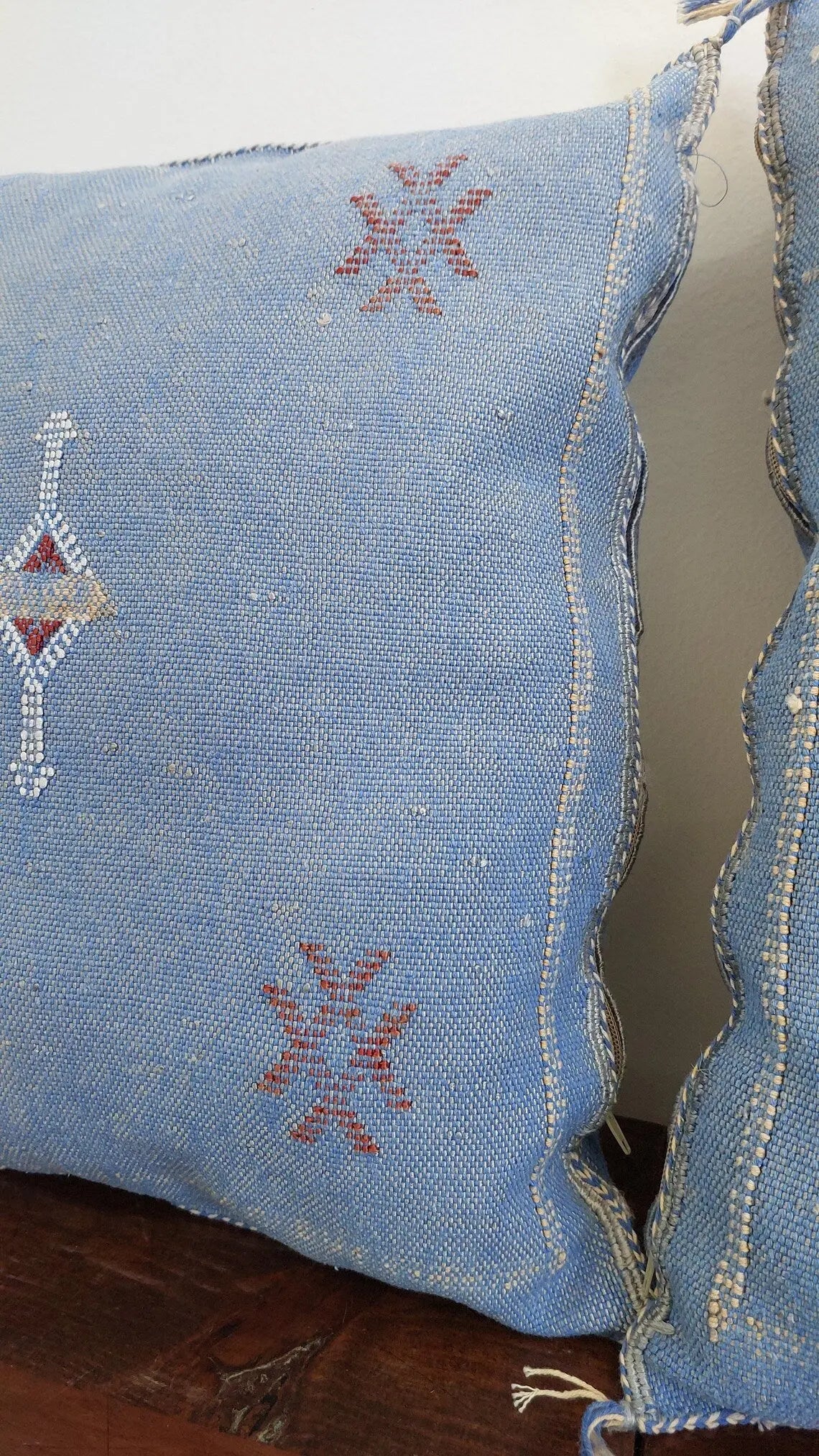 1 Set Of Two Handmade Cactus Silk Pillows Cases MoroccanBazzArts