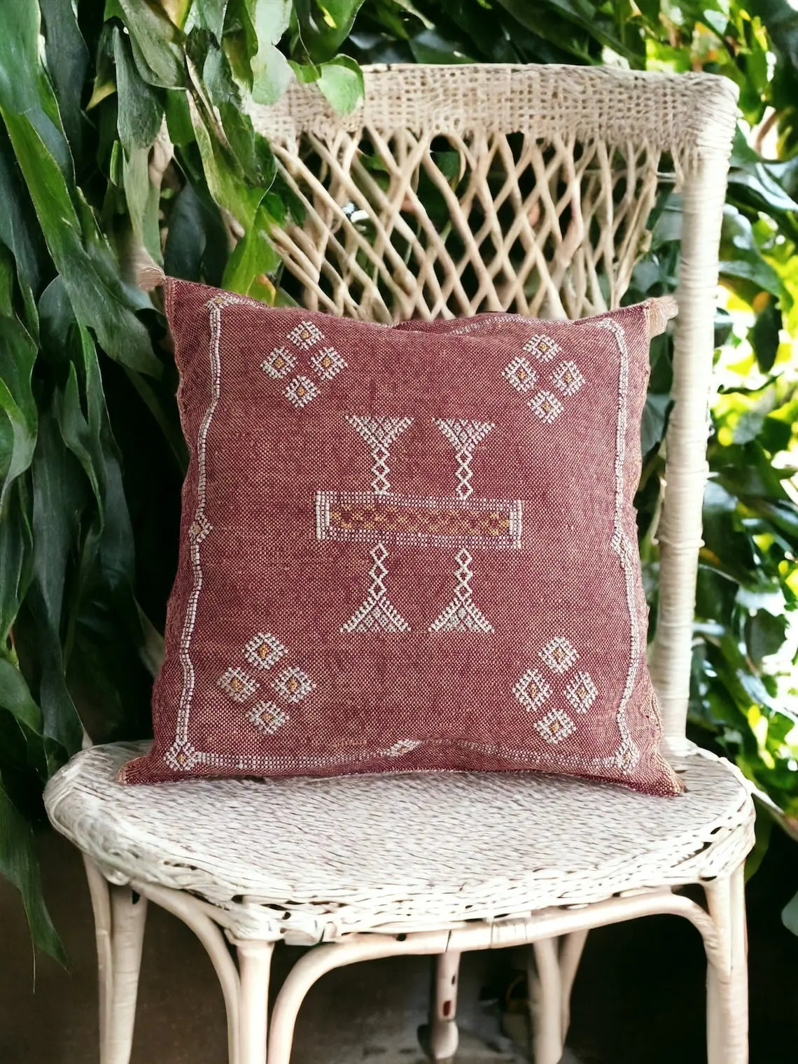 Berber Cactus Pillows. Handmade Silk Cushion For Living Room . Boho Decor Gift . Moroccan Style MoroccanBazzArts