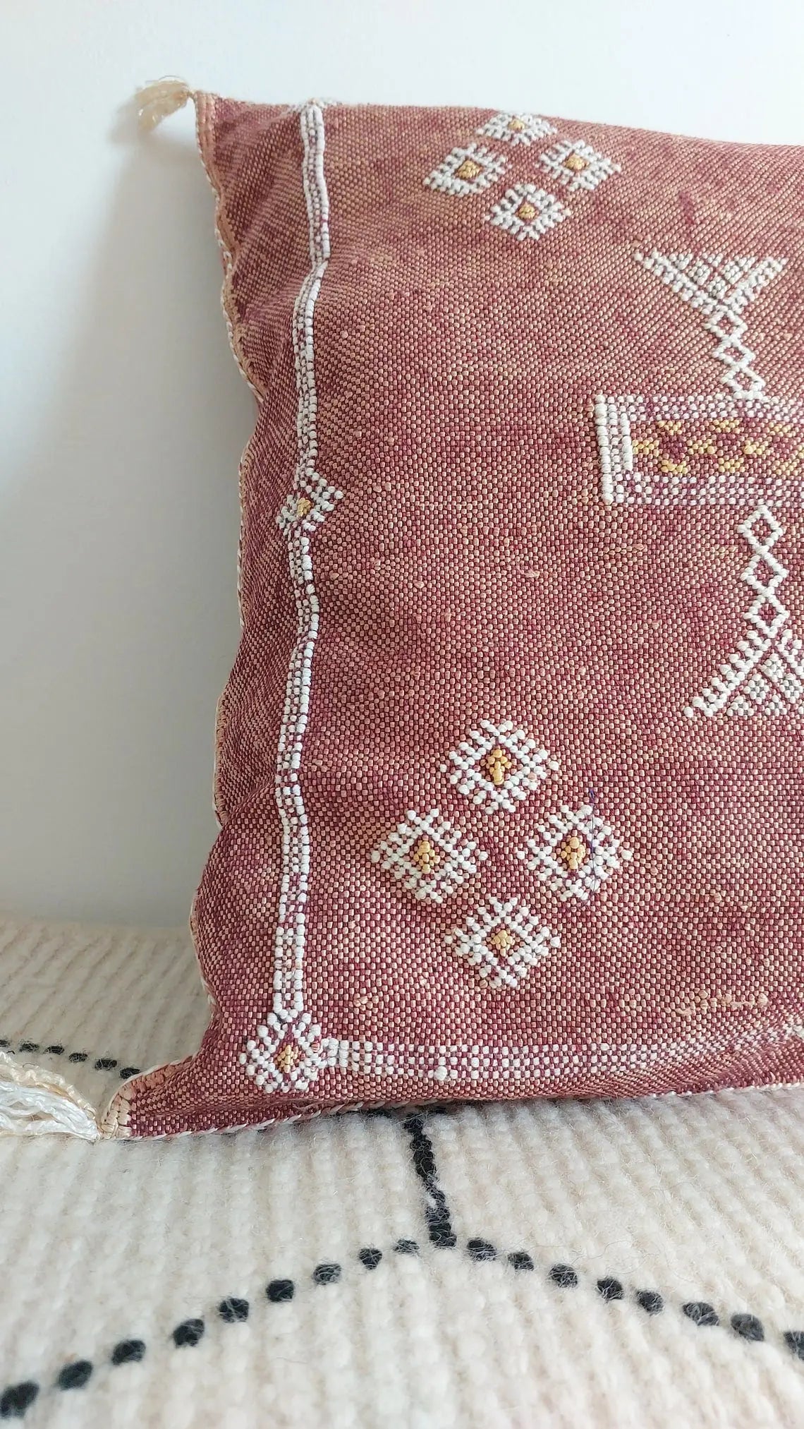 Berber Cactus Pillows. Handmade Silk Cushion For Living Room . Boho Decor Gift . Moroccan Style MoroccanBazzArts
