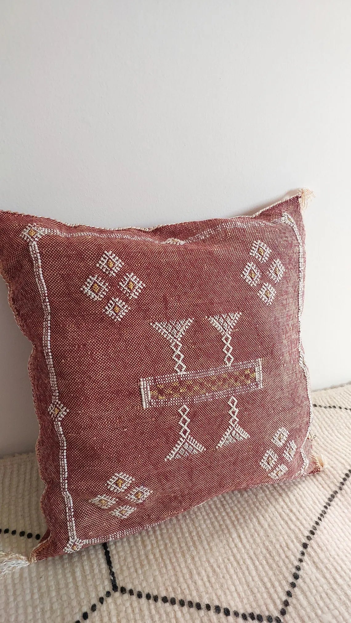 Berber Cactus Pillows. Handmade Silk Cushion For Living Room . Boho Decor Gift . Moroccan Style MoroccanBazzArts