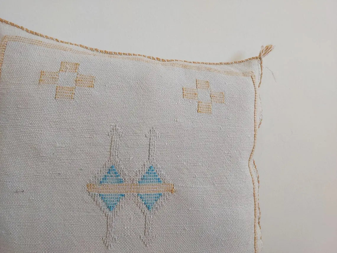 Handcrafted Moroccan Faded Purple Cactus Silk Pillow Case - Bohemian Berber Style Home Decor (18x18 Inches) MoroccanBazzArts
