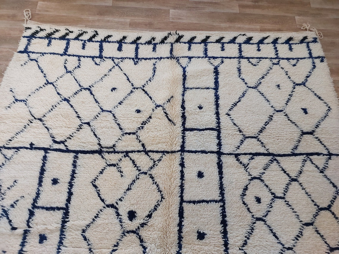 Authentic Moroccan Berber Handmade Wool Rug In Traditional Design MoroccanBazzArts