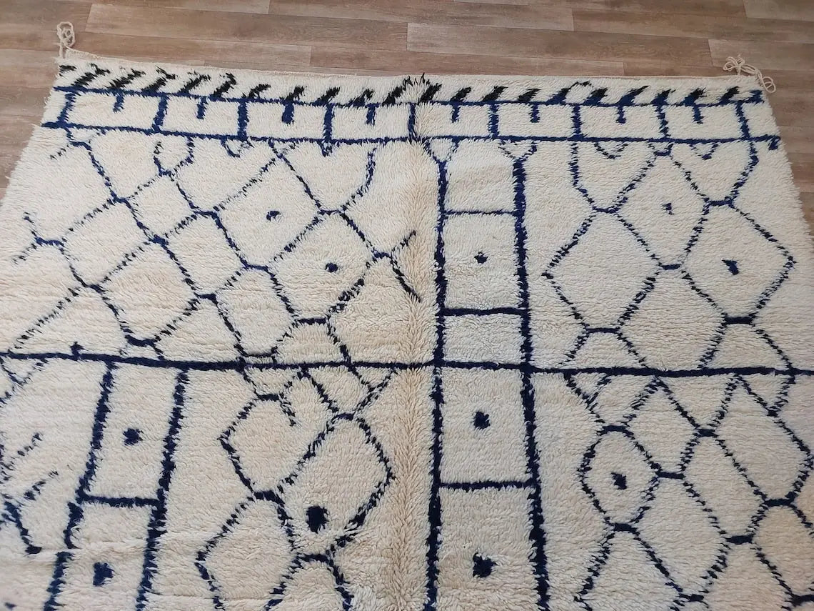 Authentic Moroccan Berber Handmade Wool Rug In Traditional Design MoroccanBazzArts