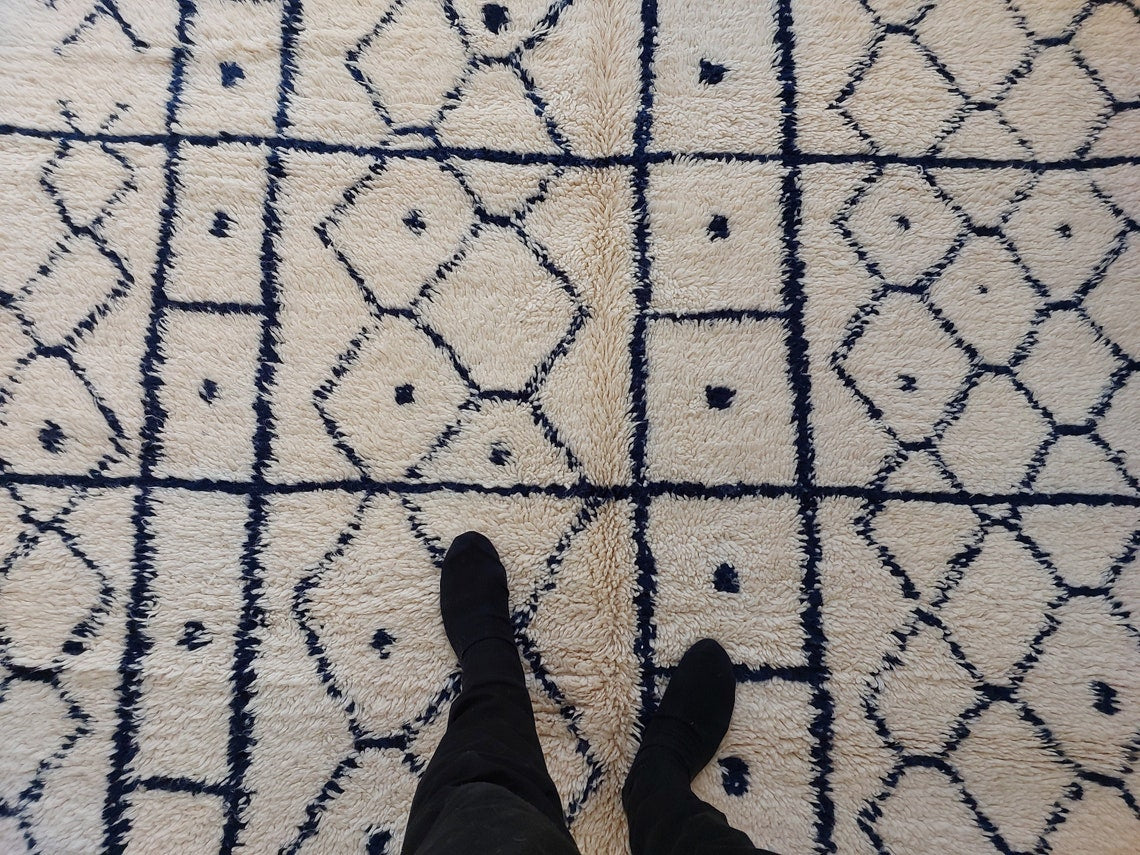 Authentic Moroccan Berber Handmade Wool Rug In Traditional Design MoroccanBazzArts