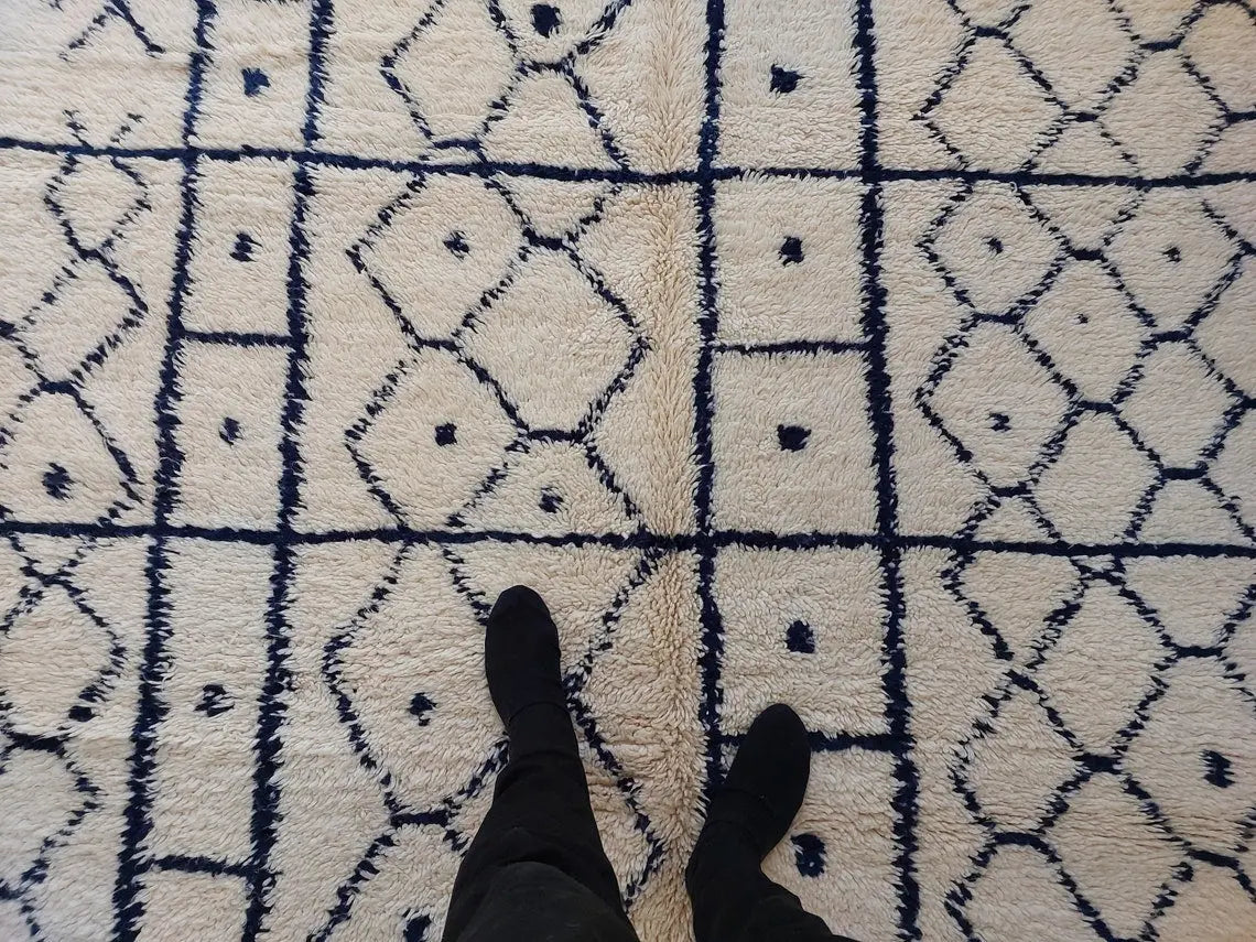 Authentic Moroccan Berber Handmade Wool Rug In Traditional Design MoroccanBazzArts