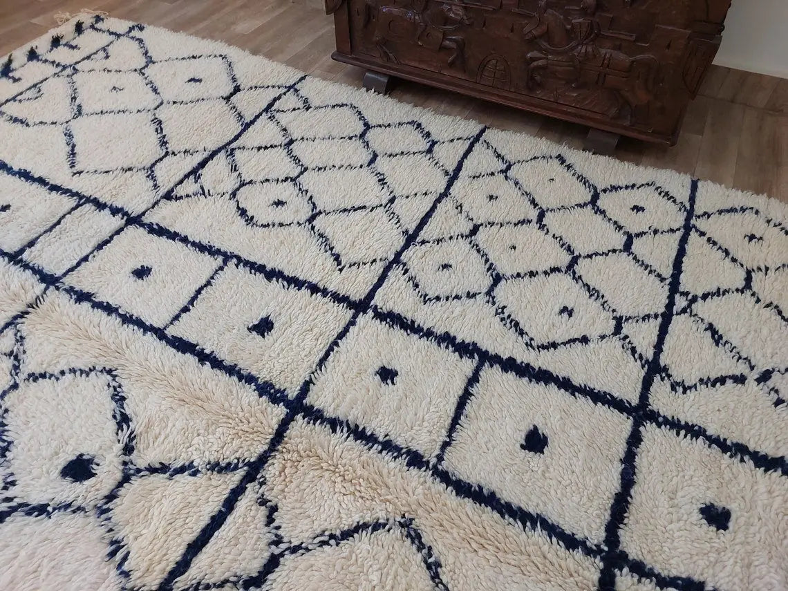 Authentic Moroccan Berber Handmade Wool Rug In Traditional Design MoroccanBazzArts