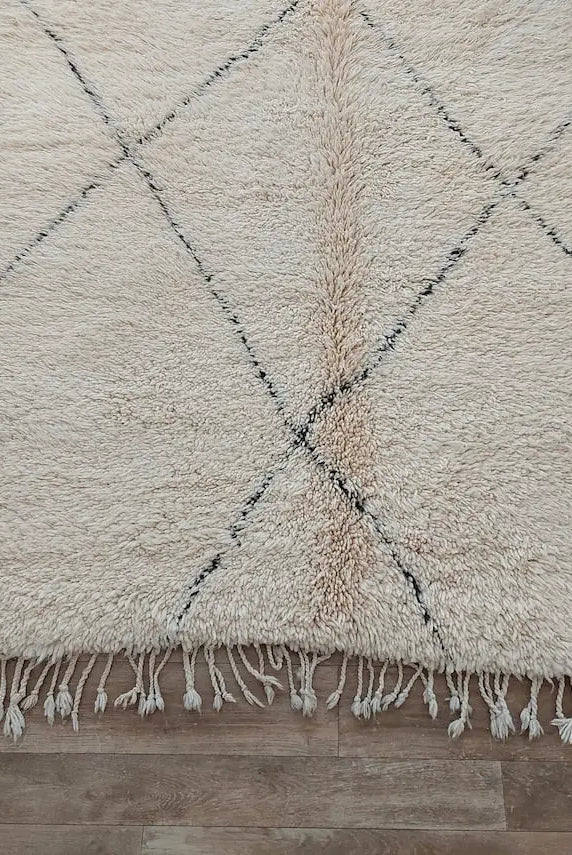 Authentic Beni Ourain Moroccan Rug - Handmade Lamb Wool Berber Carpet (5.10x9.9 Ft) MoroccanBazzArts