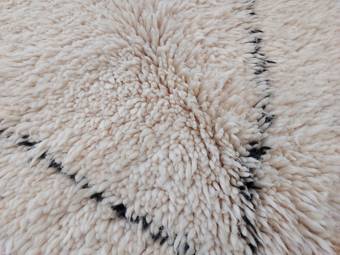 Authentic Beni Ourain Moroccan Rug - Handmade Lamb Wool Berber Carpet (5.10x9.9 Ft) MoroccanBazzArts