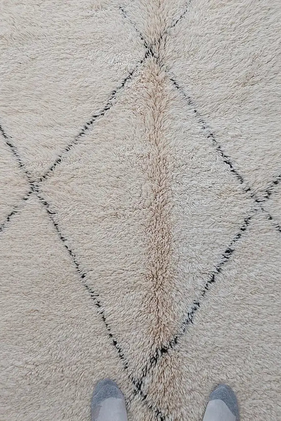 Authentic Beni Ourain Moroccan Rug - Handmade Lamb Wool Berber Carpet (5.10x9.9 Ft) MoroccanBazzArts