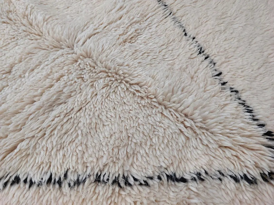 Handmade Beni Ourain Moroccan Wool Rug - Timeless Elegance, Classic Design, Warm Tones (5.10x8.2 Ft) MoroccanBazzArts