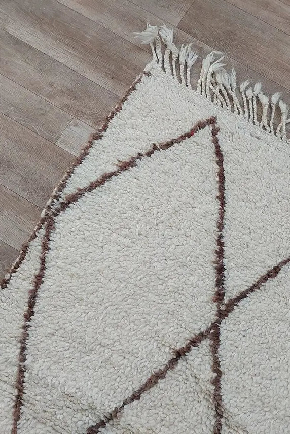 Authentic Beni Ourain Rug: Handwoven Moroccan Vintage-Style White Carpet for Living Room Decor MoroccanBazzArts