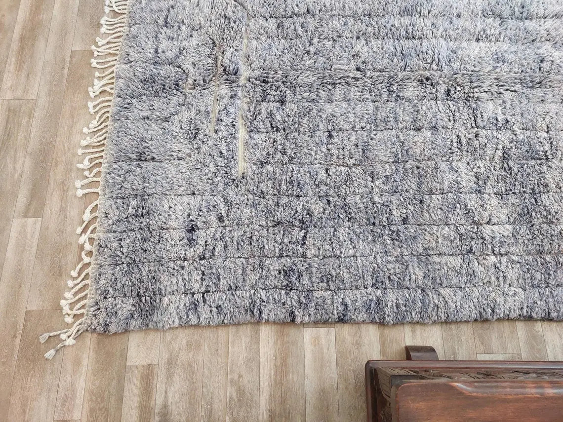 Modern Hand Knotted Beni Mrirt Rug. 100% Organic Wool - 5.9 X 8.7 Ft MoroccanBazzArts