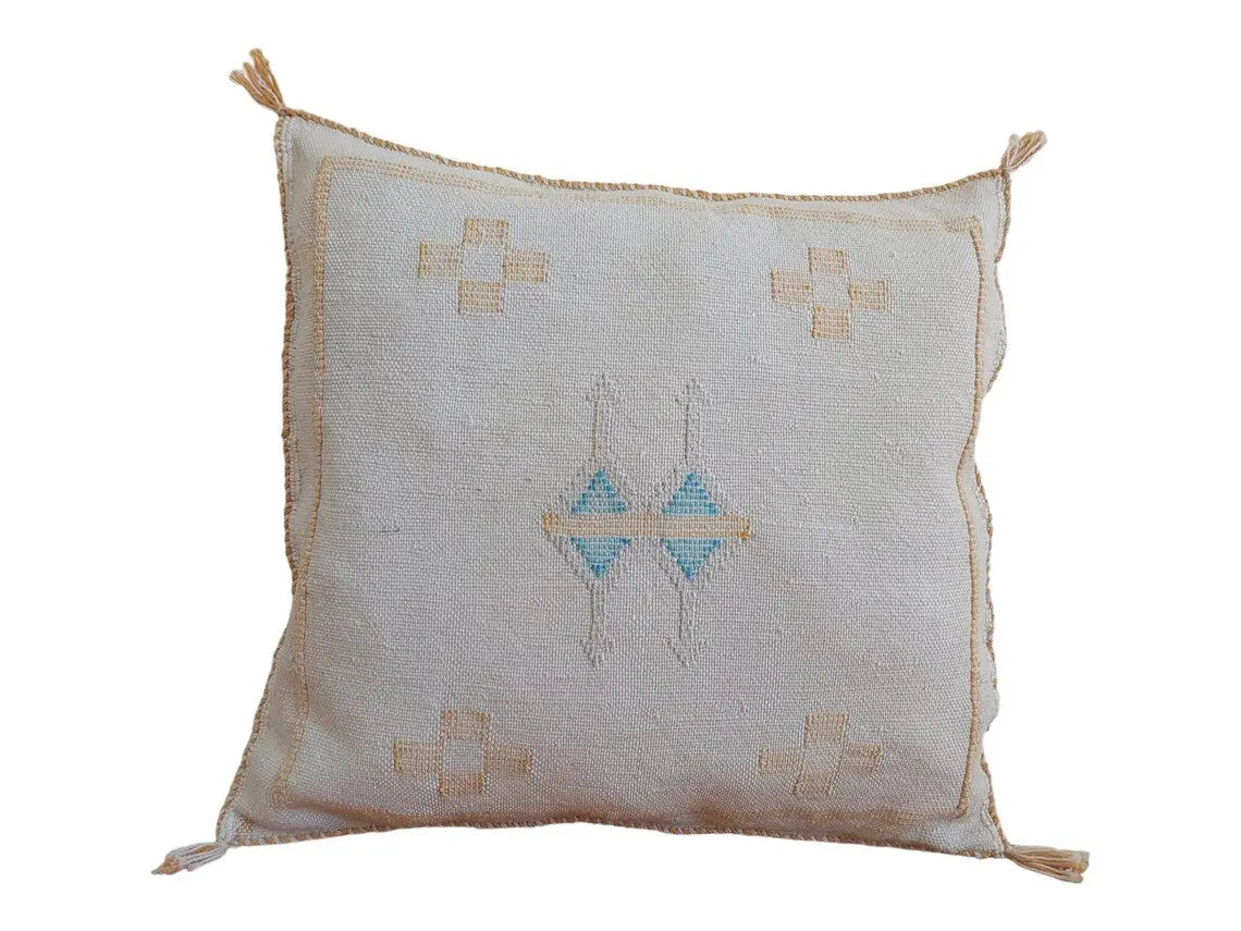 Handcrafted Moroccan Faded Purple Cactus Silk Pillow Case - Bohemian Berber Style Home Decor (18x18 Inches) MoroccanBazzArts