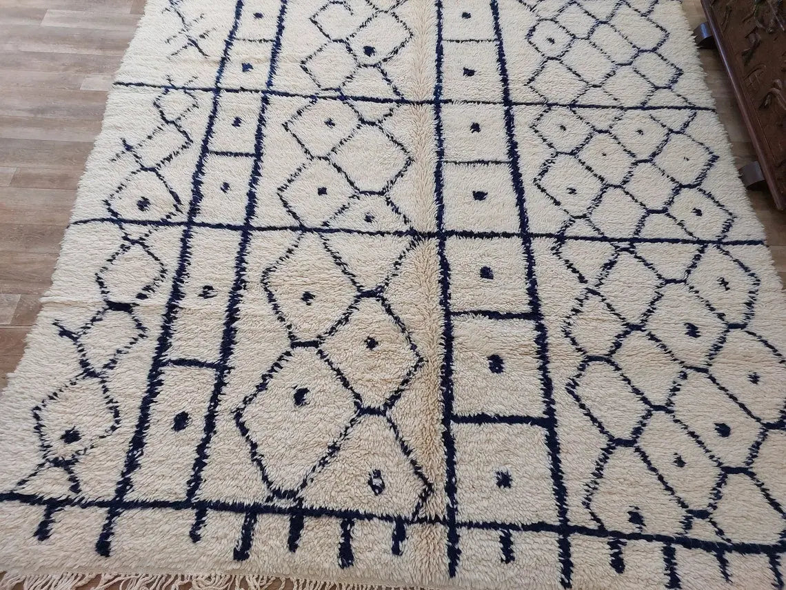 Authentic Moroccan Berber Handmade Wool Rug In Traditional Design MoroccanBazzArts