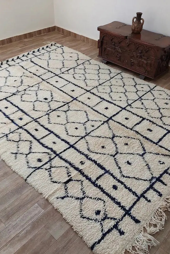 Authentic Moroccan Berber Handmade Wool Rug In Traditional Design MoroccanBazzArts