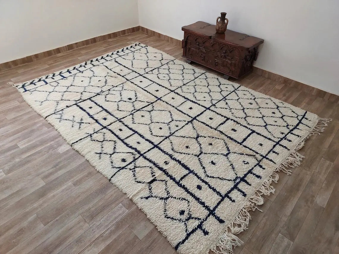 Authentic Moroccan Berber Handmade Wool Rug In Traditional Design MoroccanBazzArts