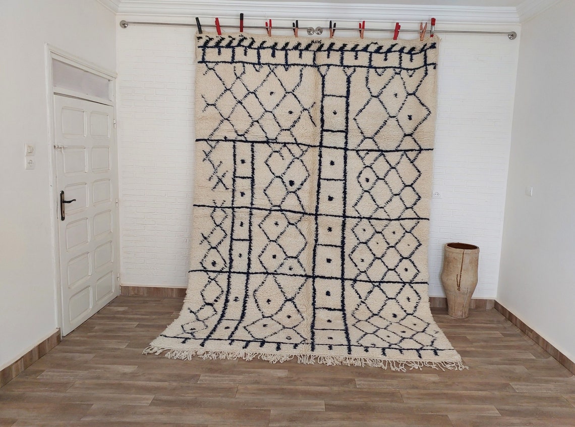 Authentic Moroccan Berber Handmade Wool Rug In Traditional Design MoroccanBazzArts