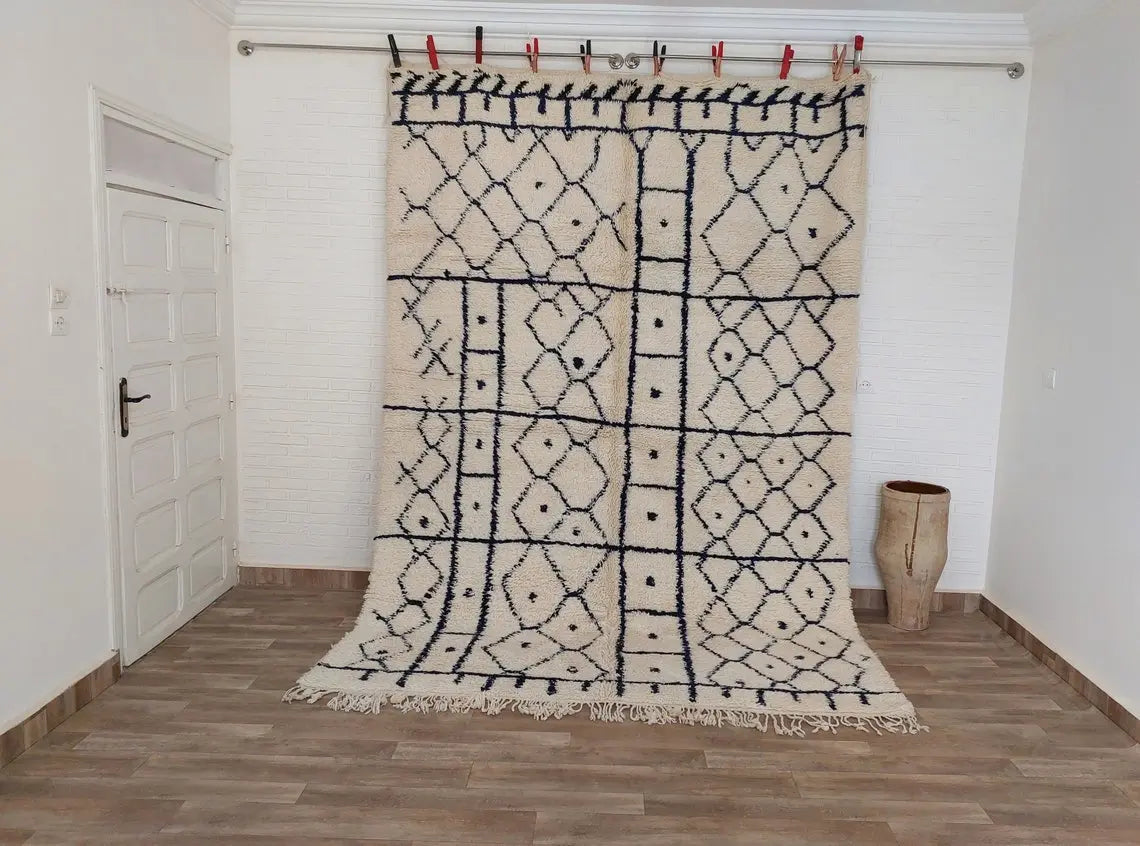 Authentic Moroccan Berber Handmade Wool Rug In Traditional Design MoroccanBazzArts