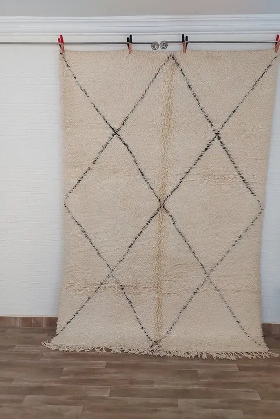 Authentic Moroccan Berber Handmade Wool Rug In Traditional Design 6x8.7 Ft MoroccanBazzArts