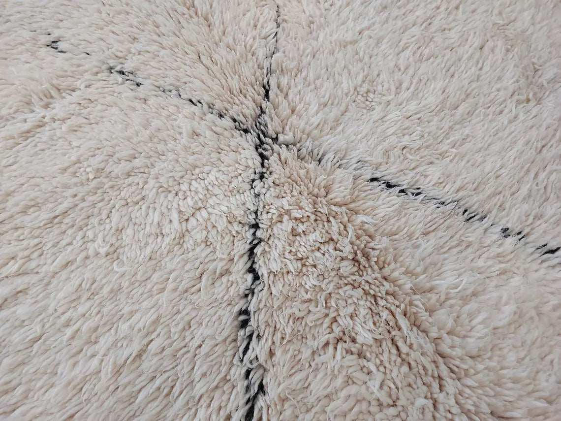Authentic Beni Ourain Moroccan Rug - Handmade Lamb Wool Berber Carpet (5.10x9.9 Ft) MoroccanBazzArts