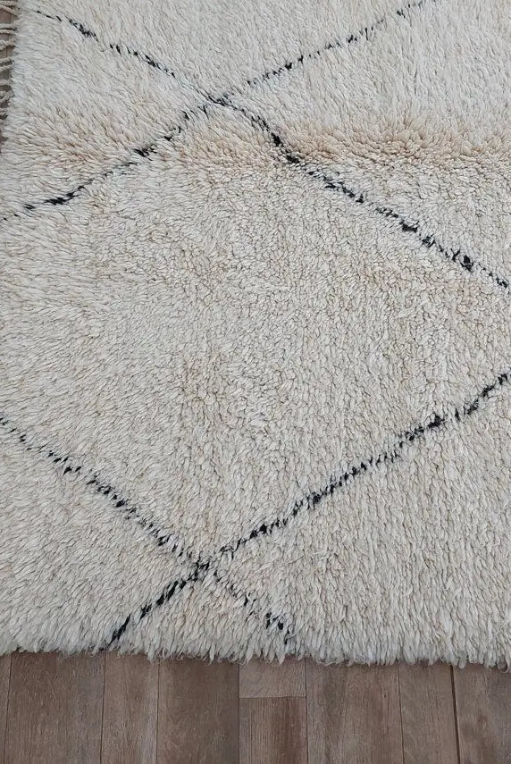 Authentic Beni Ourain Moroccan Rug - Handmade Lamb Wool Berber Carpet (5.10x9.9 Ft) MoroccanBazzArts