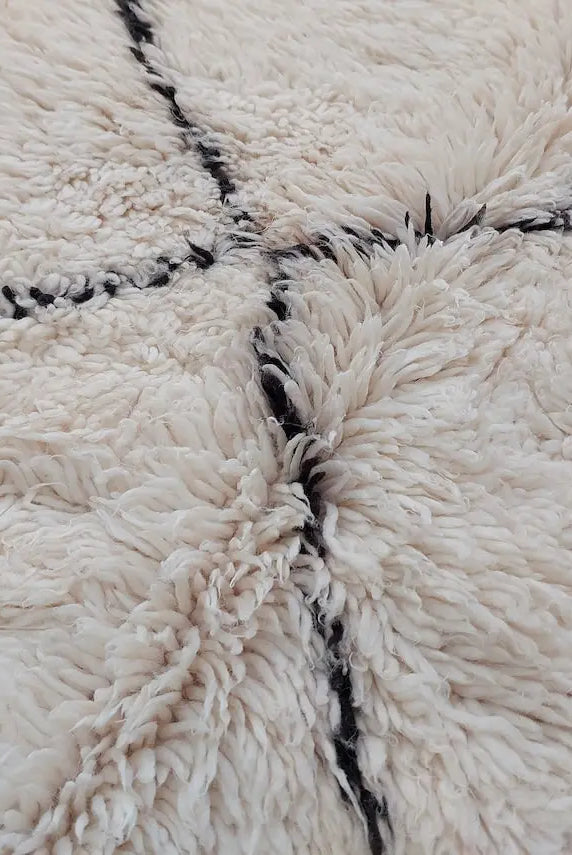 Authentic Moroccan Beni Ourain Rug - Vintage Hues, Handwoven Wool, Distinctive Room Decor (5.9 x 7.10 ft) MoroccanBazzArts
