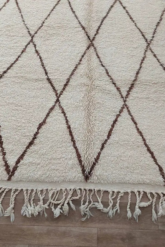 Authentic Beni Ourain Rug: Handwoven Moroccan Vintage-Style White Carpet for Living Room Decor MoroccanBazzArts