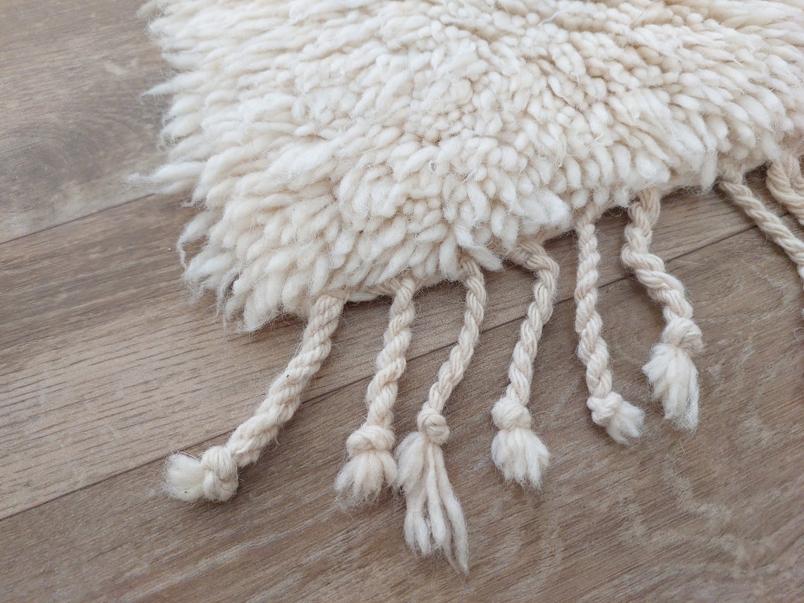 Authentic Moroccan Beni Ourain Handmade Berber Rug - Genuine Lamb Wool Carpet For Living Room (5.6x8.6 Ft) MoroccanBazzArts