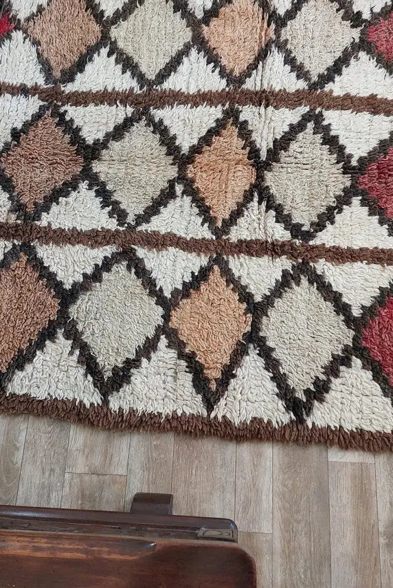 Vintage Moroccan Berber Azilal Rug - Colorful Handmade Wool Carpet With Natural Dyes (4.2x8.8 Ft) MoroccanBazzArts