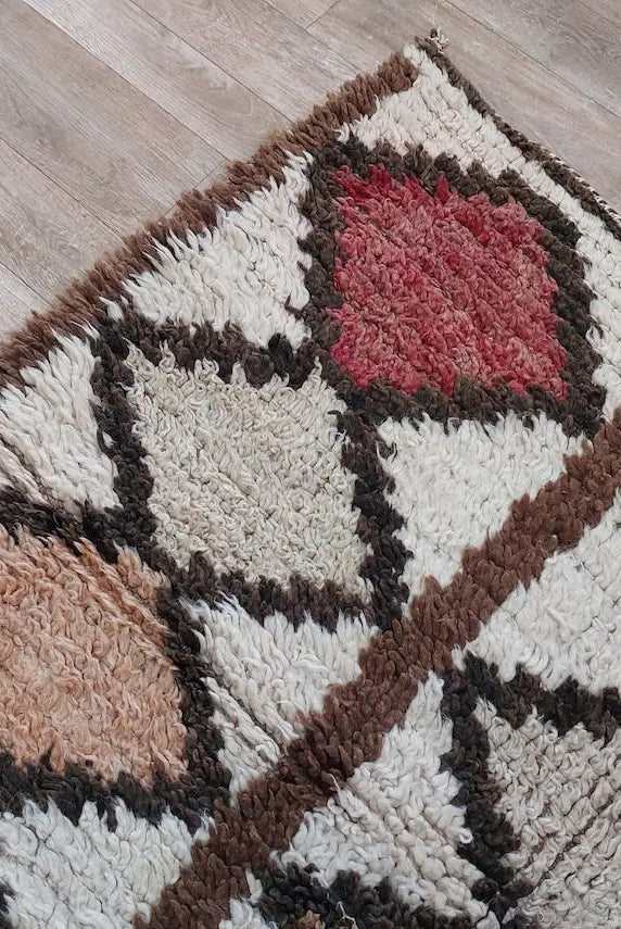 Vintage Moroccan Berber Azilal Rug - Colorful Handmade Wool Carpet With Natural Dyes (4.2x8.8 Ft) MoroccanBazzArts
