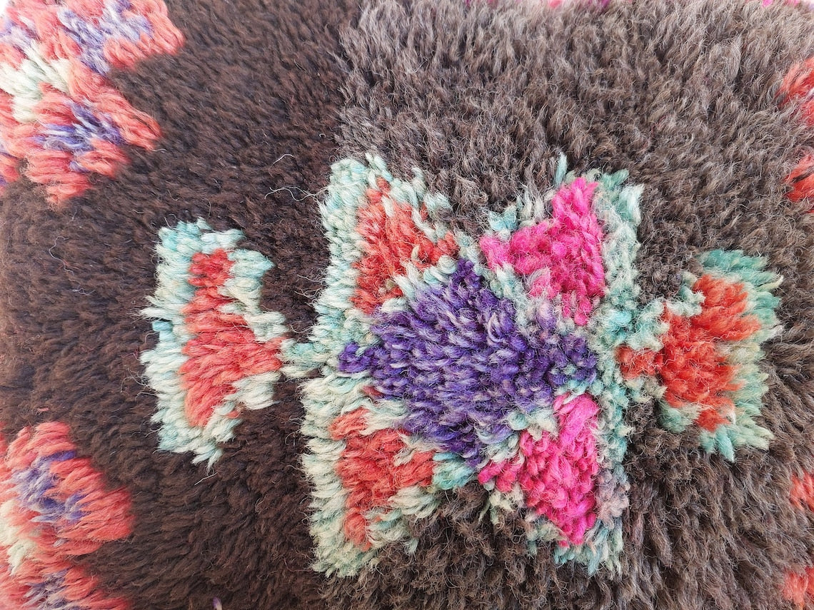 Original Vintage Ait Bou Ichaouen Cushion - Double Sided Wool Pillow - Tribal Cushion - Moroccan Pillow Case - Handmade Talsint Pillow. MoroccanBazzArts