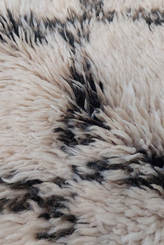 Beni Ourain Rug Wool Handknotted Carpet: Authentic Moroccan Berber, Neutral Boho Living Room Decor, Soft Mid Century Accent MoroccanBazzArts