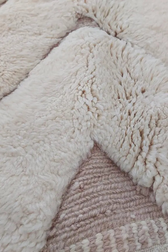 Moroccan Wool Rug Beni Mrirt: Handmade Luxury Neutral Geometric Berber Area Carpet For Living Room MoroccanBazzArts