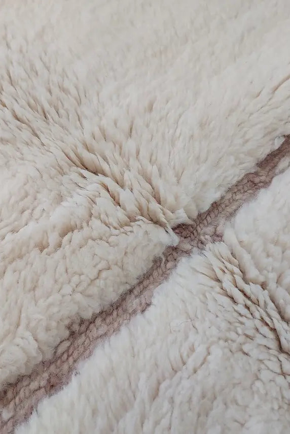 Moroccan Wool Rug Beni Mrirt: Handmade Luxury Neutral Geometric Berber Area Carpet For Living Room MoroccanBazzArts
