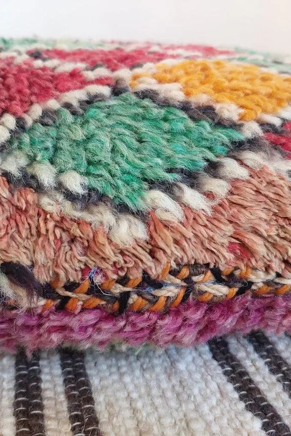 Original Vintage Ait Bou Ichaouen Cushion - Double Sided Wool Pillow - Tribal Cushion - Moroccan Pillow Case - Handmade Talsint Pillow. MoroccanBazzArts