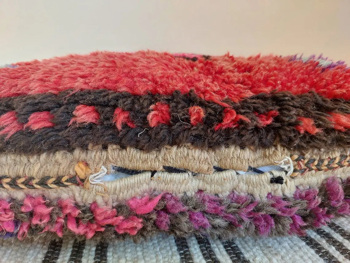 Original Vintage Ait Bou Ichaouen Cushion - Double Sided Wool Pillow - Tribal Cushion - Moroccan Pillow Case - Handmade Talsint Pillow. MoroccanBazzArts