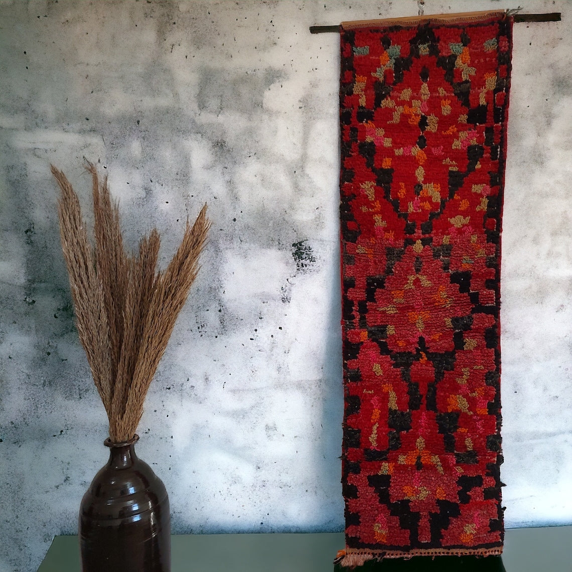 Vintage Ait Bou Ichaouen Opened Up Pillow Cover, Eastern Moroccan Pillow, Handmade Berber Pillow, Hanging Wall Art MoroccanBazzArts